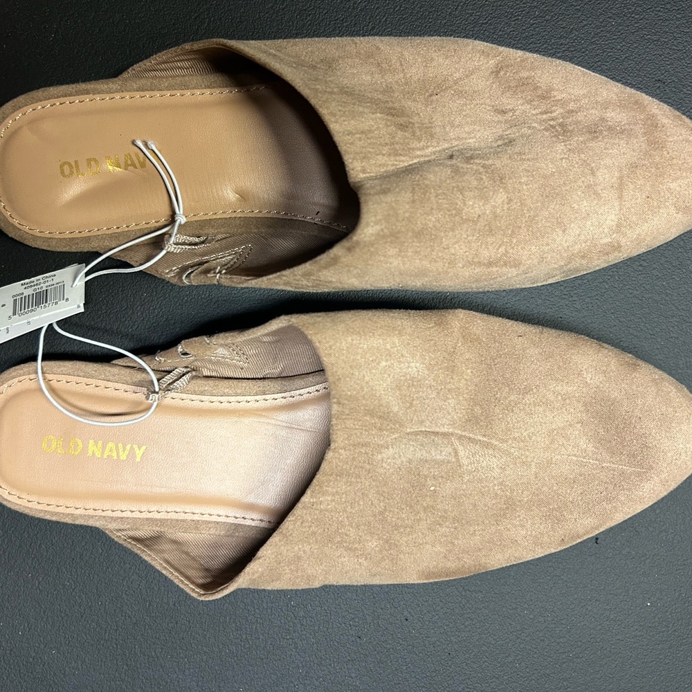 Old Navy Women's Tan Suede Mules